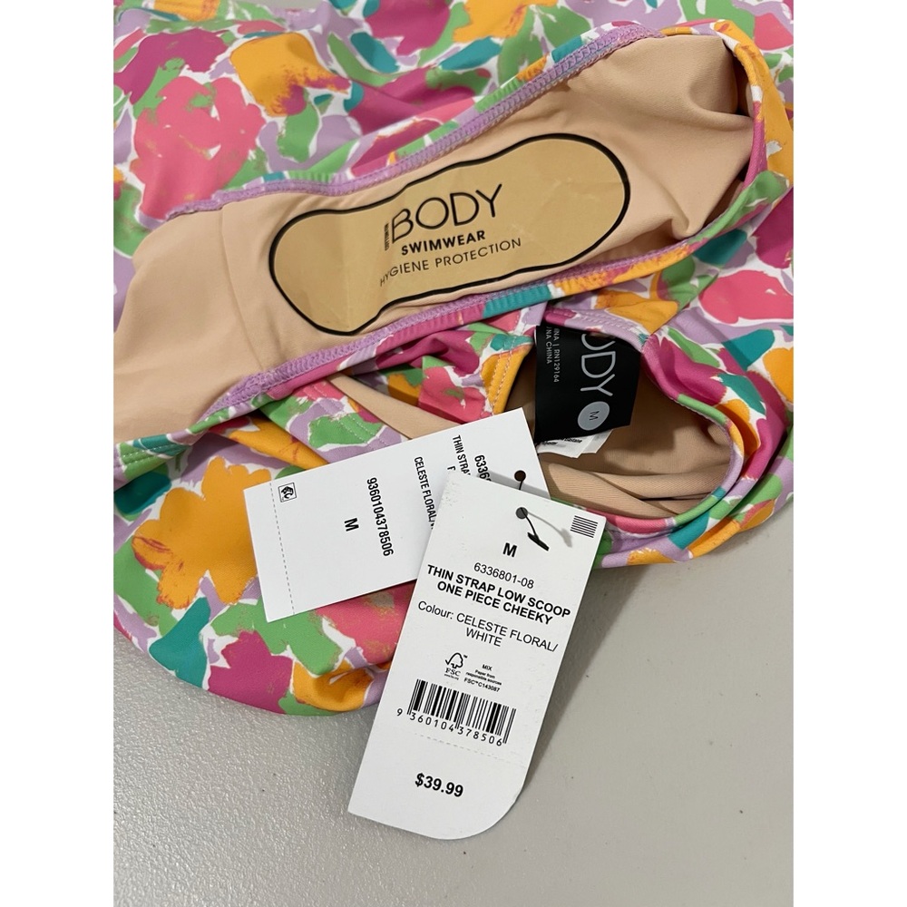 Cotton On Floral Print Cheeky One-Piece Swimsuit Size Medium - Picture 7 of 10